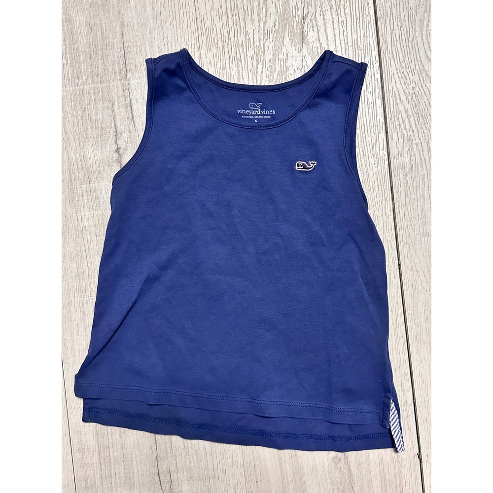 Vineyard Vines Kids Blue Whale Logo Pima Cotton Tank Top Size S 7-8‎ Pima Cotton